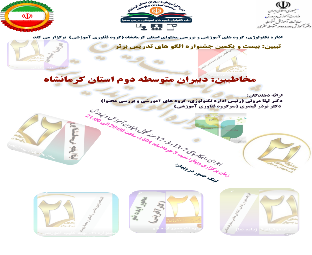 تبیین شیوه نامه بیست و یکمین روش های تدریس برتر